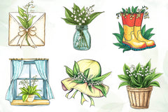 Lily Of The Valley Spring Clipart Bundle - CraftNest - Digital Crafting and Art
