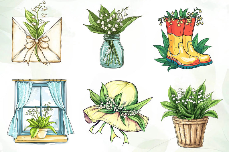 Lily Of The Valley Spring Clipart Bundle - CraftNest - Digital Crafting and Art