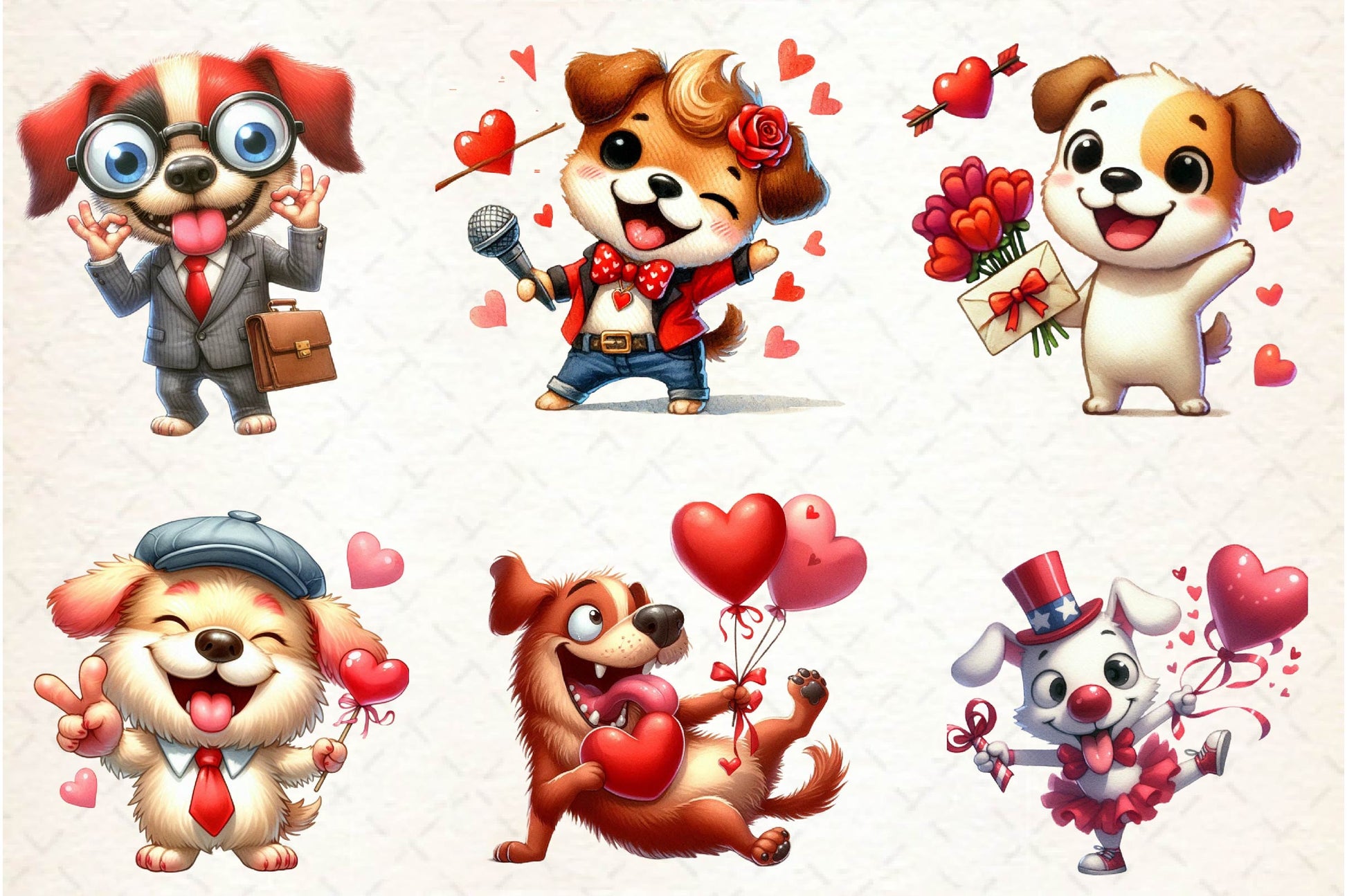 Funny Valentine Dog Clipart Bundle - CraftNest - Digital Crafting and Art