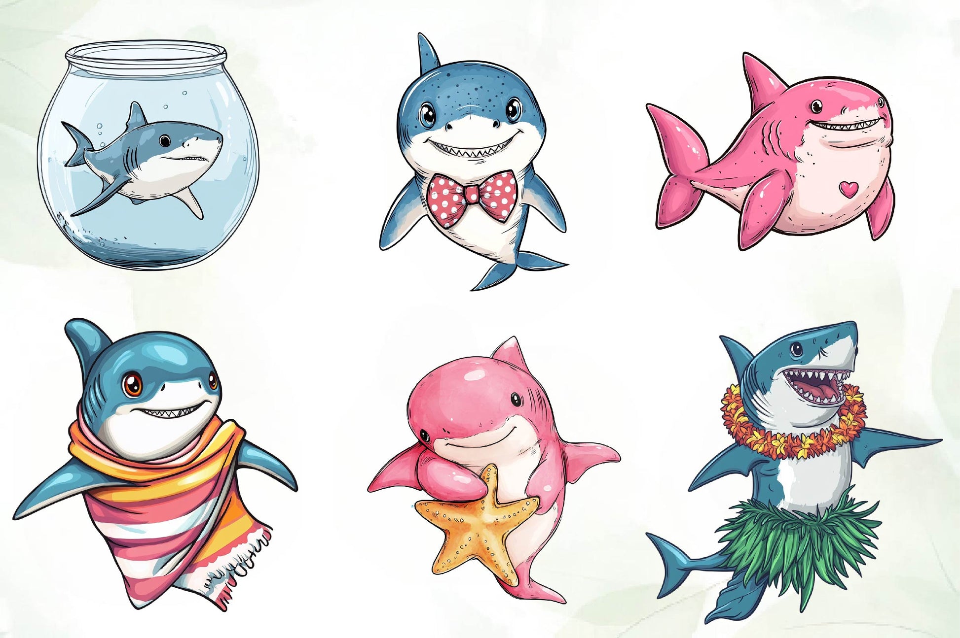Cute Shark Clipart Bundle - CraftNest - Digital Crafting and Art