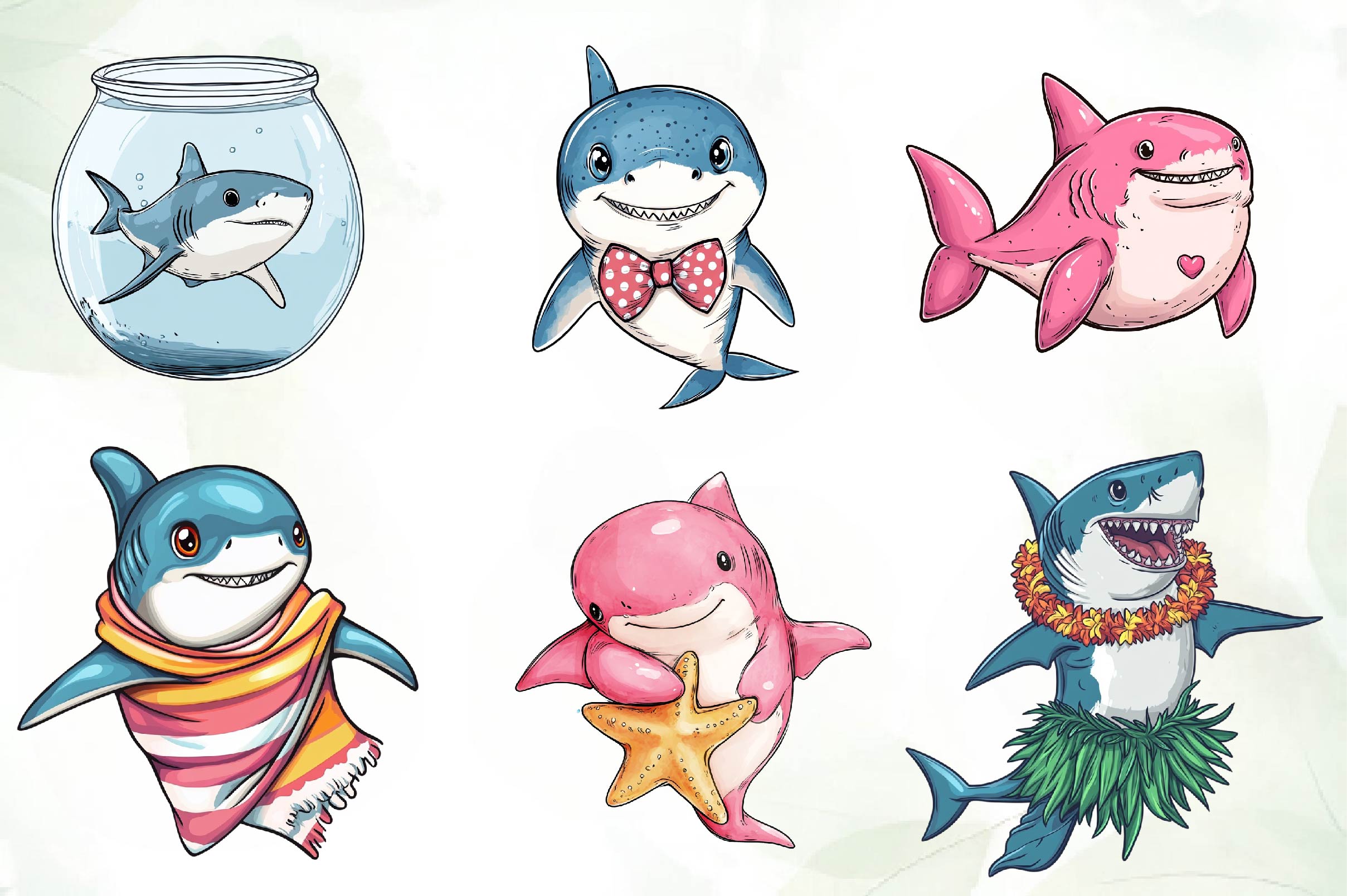 Cute Shark Clipart Bundle - CraftNest - Digital Crafting and Art