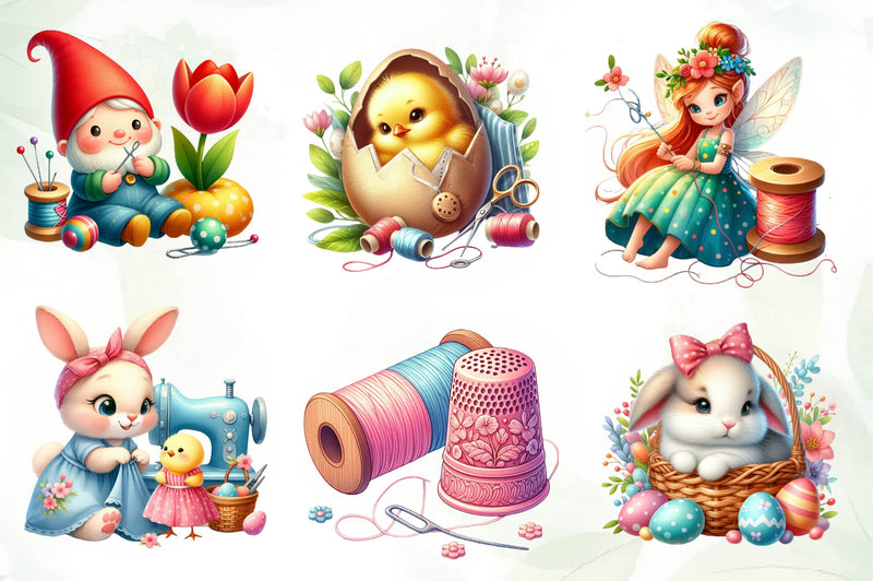 Spring & Easter Sewing Clipart Bundle - CraftNest - Digital Crafting and Art