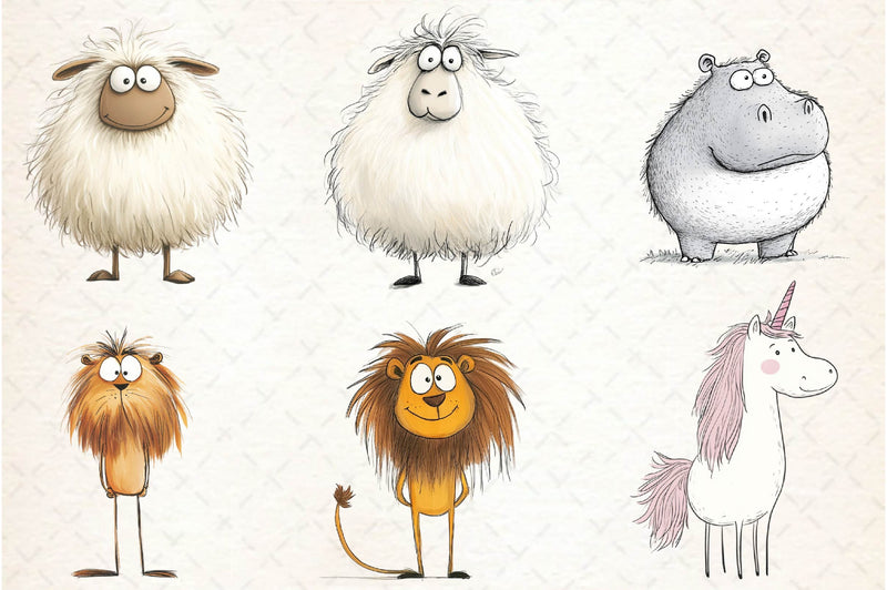 Animals Minimalist Cartoon Clipart Bundle - CraftNest - Digital Crafting and Art