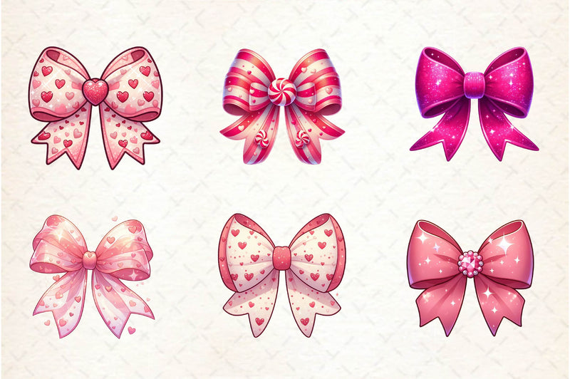 Coquette Valentine Bow Clipart Bundle 6 - CraftNest - Digital Crafting and Art