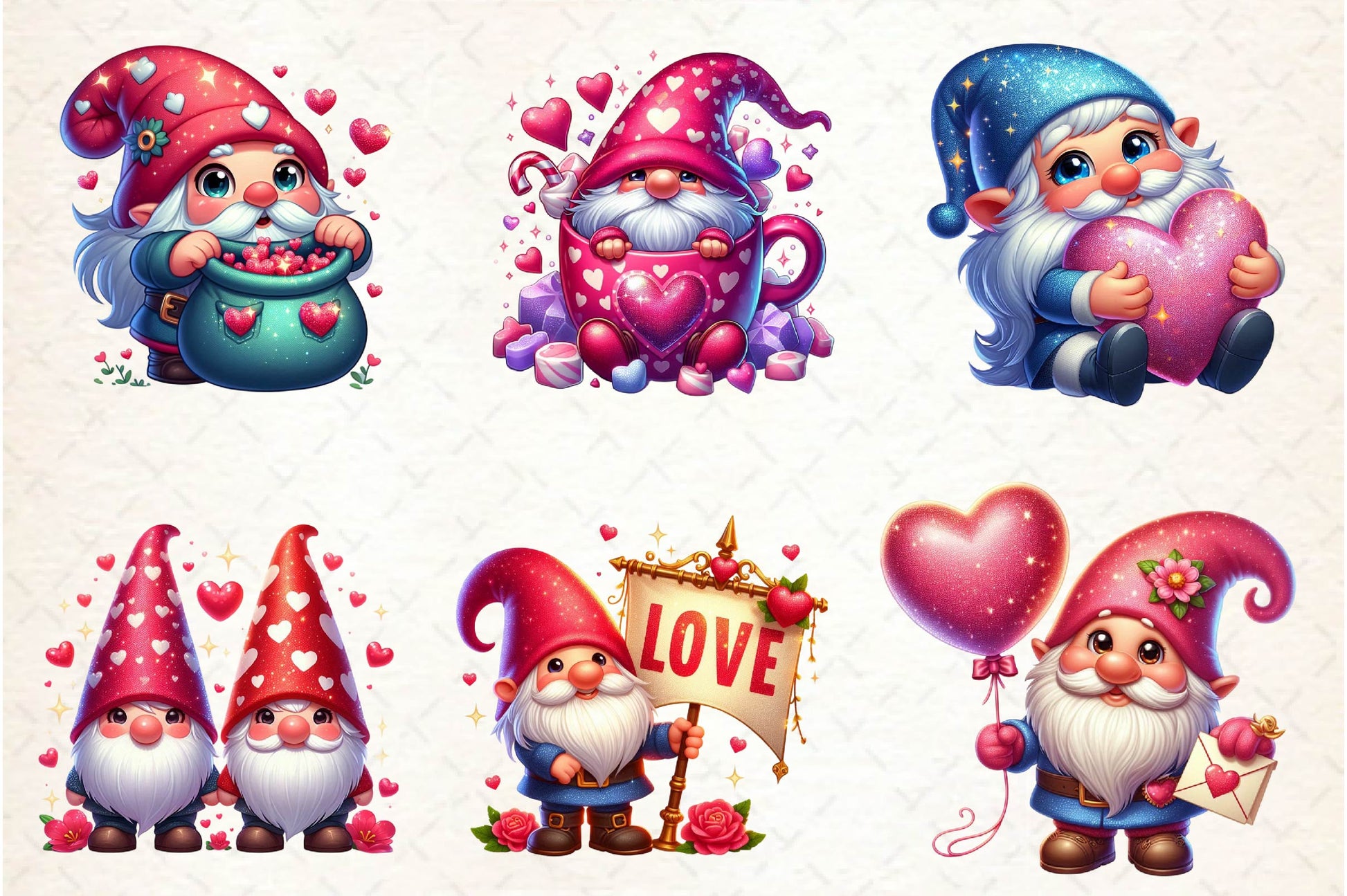Valentine Gnomes Clipart Bundle - CraftNest - Digital Crafting and Art