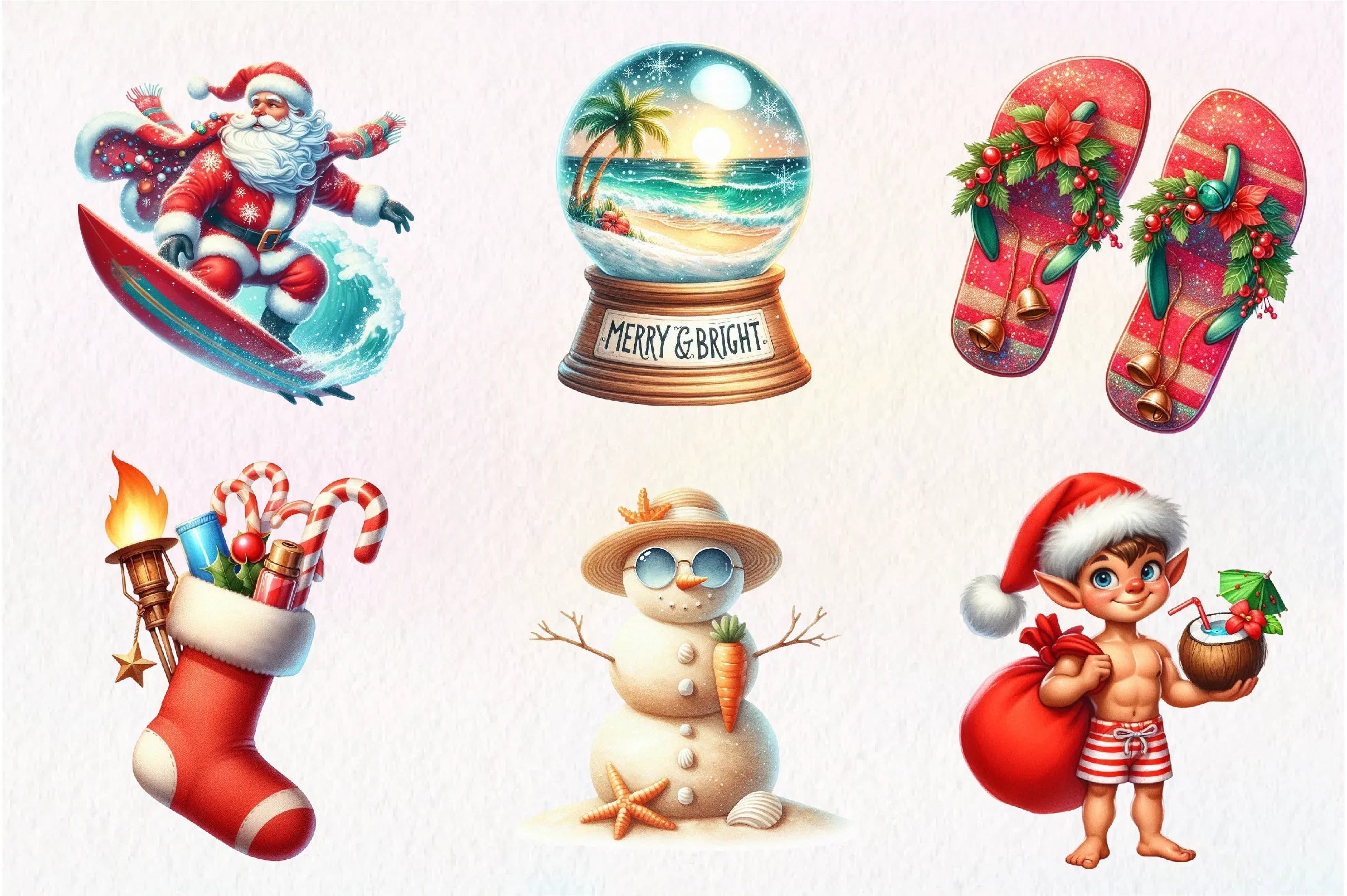 Summer Christmas Clipart Bundle - CraftNest - Digital Crafting and Art