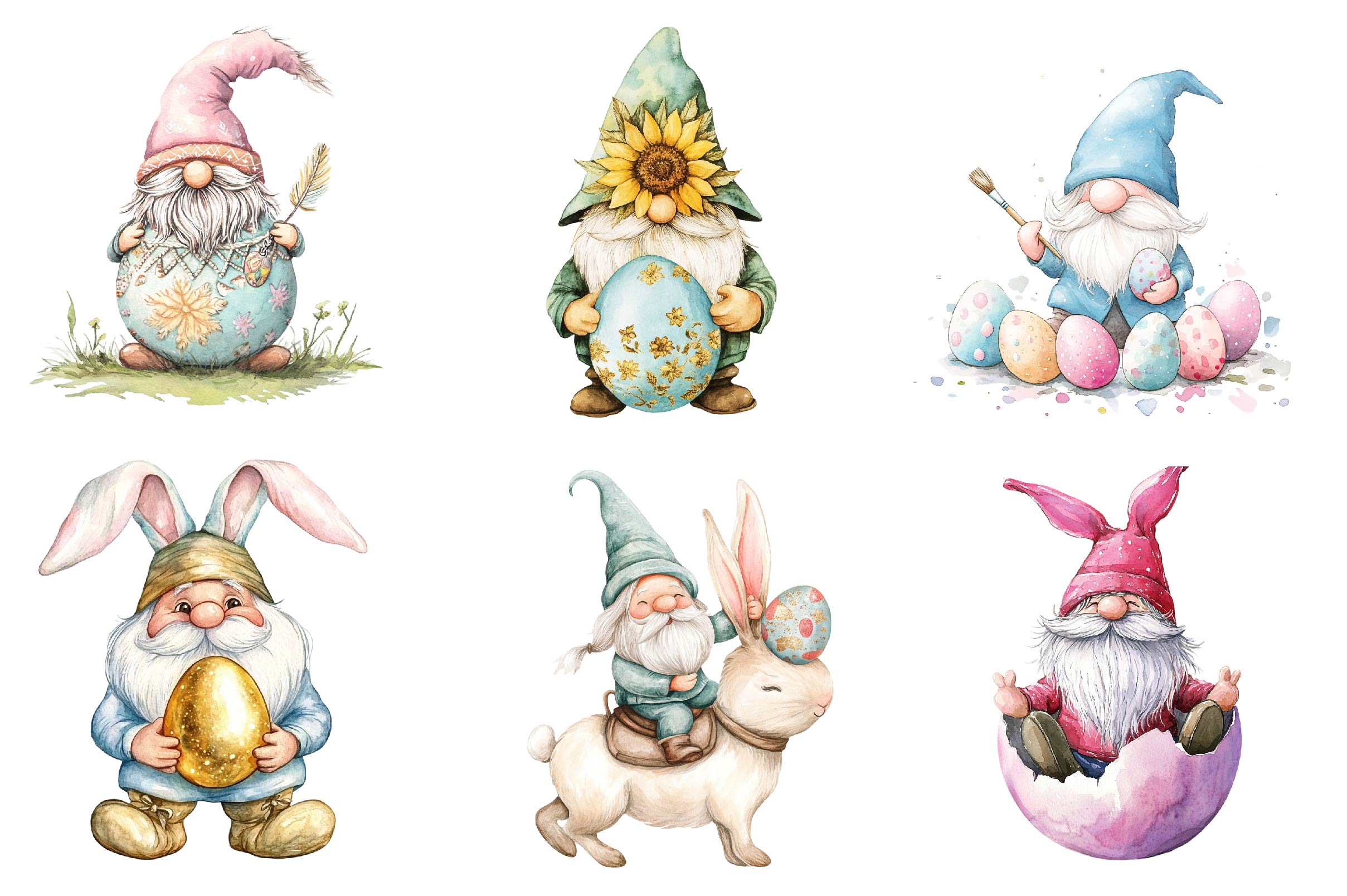 Easter Egg Gnome Clipart Bundle - CraftNest - Digital Crafting and Art