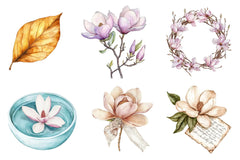Magnolias Spring Flowers Clipart Bundle - CraftNest - Digital Crafting and Art