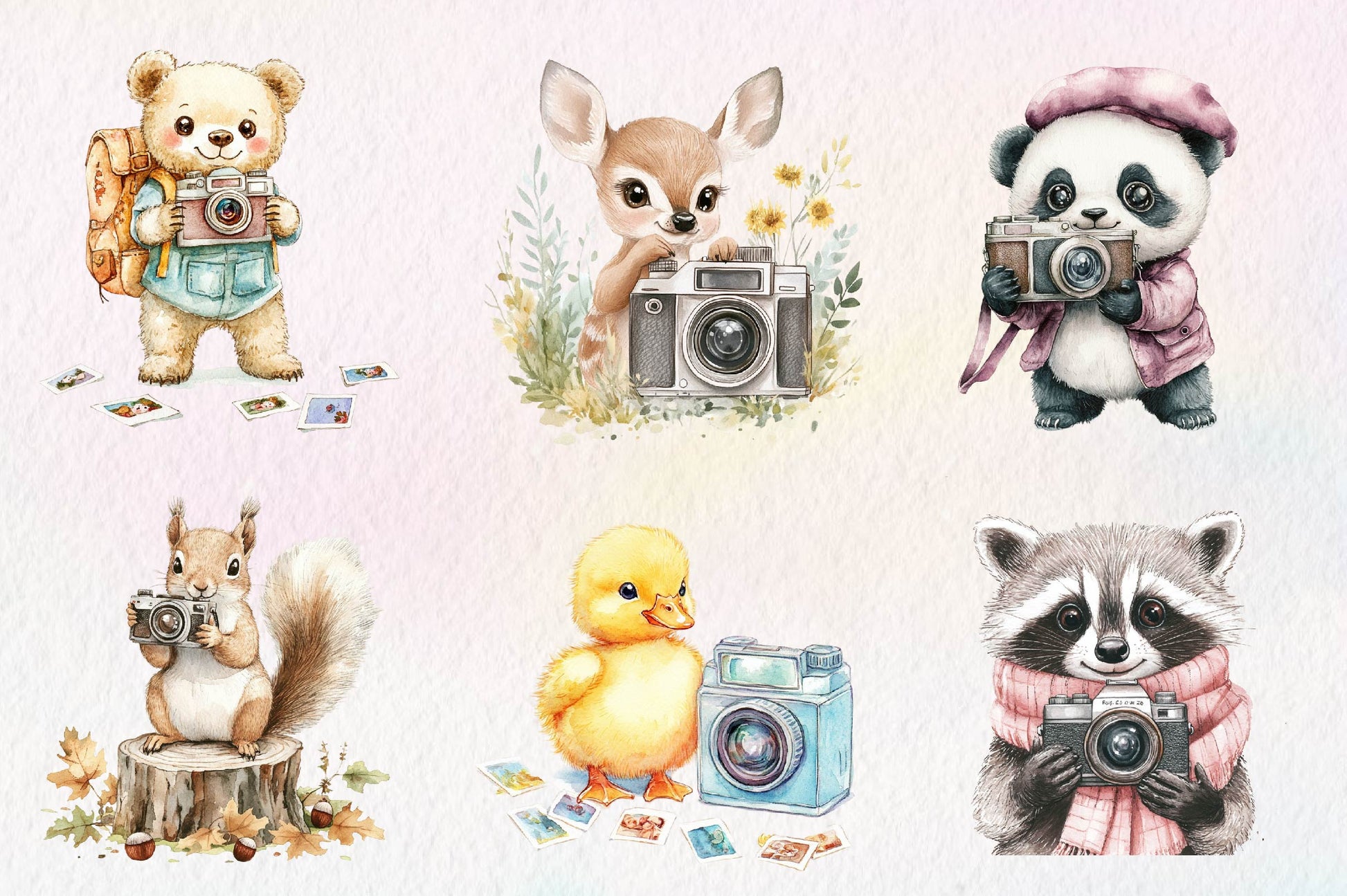 Cute Animals Photographer Clipart Bundle - CraftNest - Digital Crafting and Art