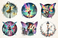 Urban Fairy Round Set Clipart Bundle - CraftNest - Digital Crafting and Art