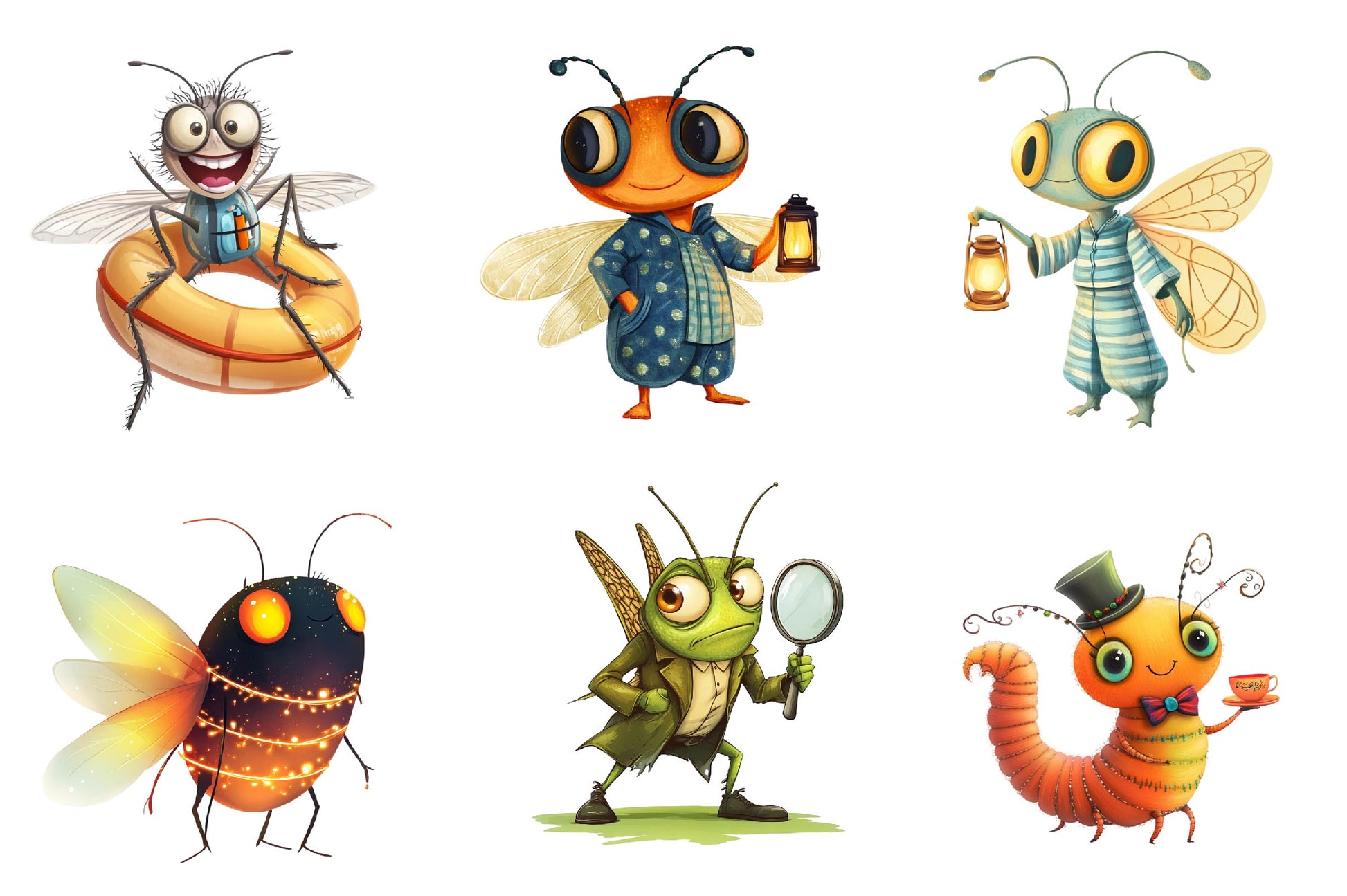 Quirky Whimsical Insects Animals Clipart Bundle - CraftNest - Digital Crafting and Art