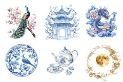 Chinoiserie Toile De Jouy Clipart Bundle - CraftNest - Digital Crafting and Art