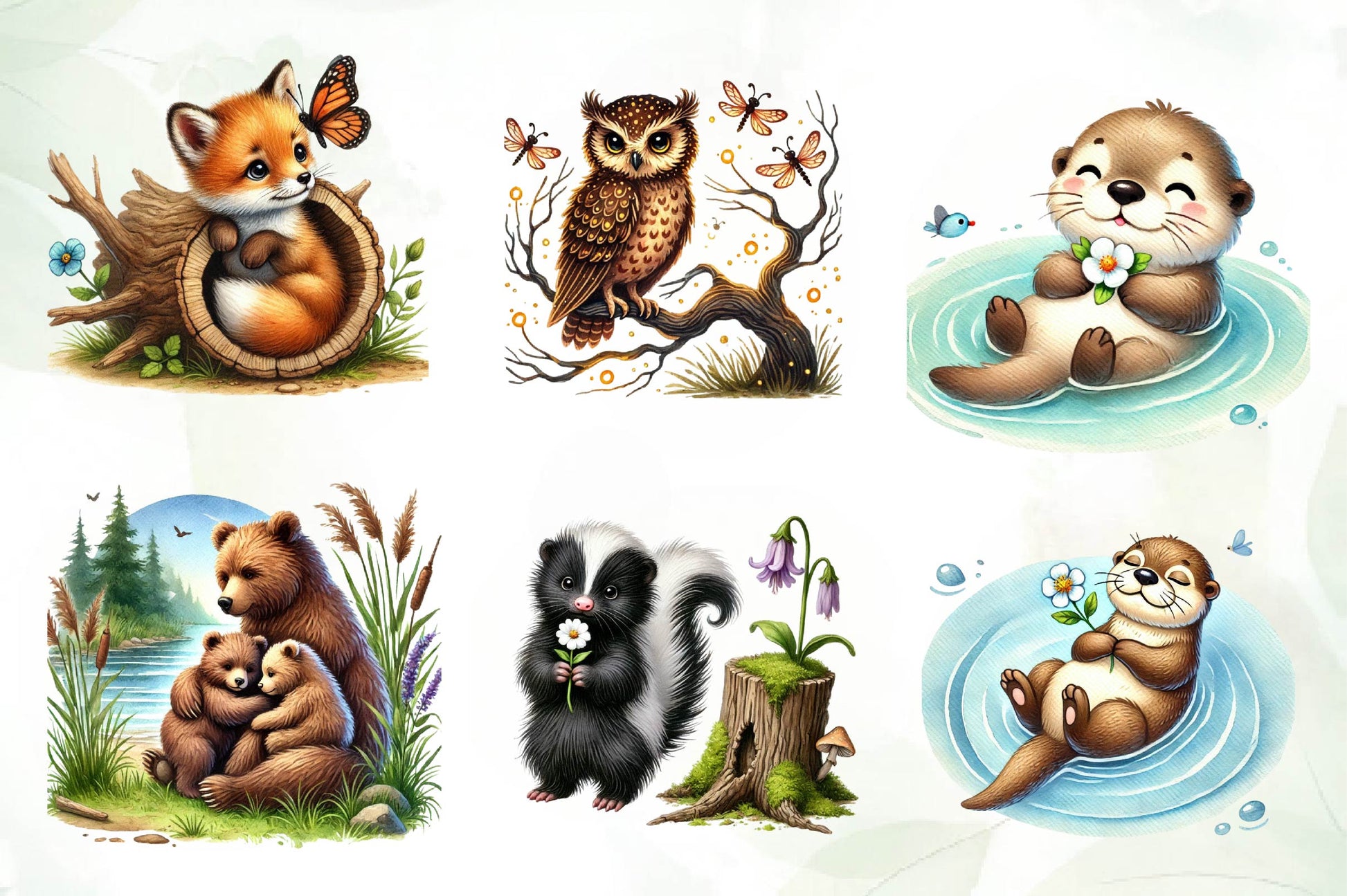 Woodland Animals Clipart Bundle - CraftNest - Digital Crafting and Art