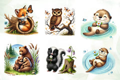 Woodland Animals Clipart Bundle - CraftNest - Digital Crafting and Art