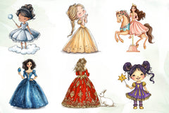 Cute Little Princess Illustration Clipart Bundle - CraftNest - Digital Crafting and Art