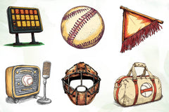 Vintage Softball Clipart Bundle - CraftNest - Digital Crafting and Art