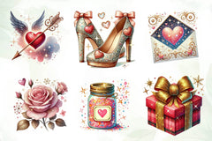 Glittery Valentine Clipart Bundle - CraftNest - Digital Crafting and Art