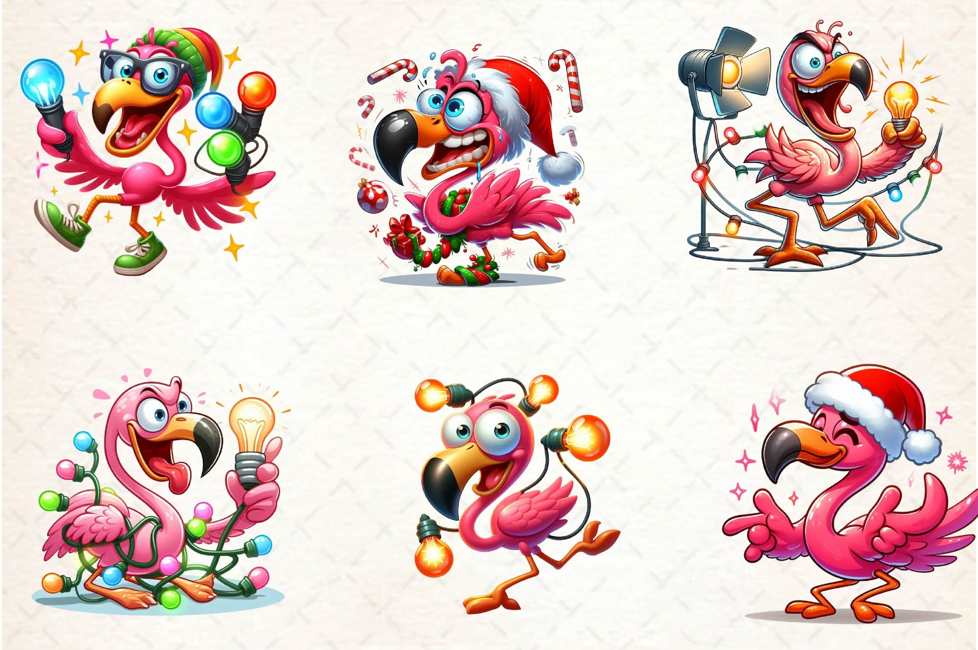 Christmas Funny Flamingo Clipart Bundle - CraftNest - Digital Crafting and Art