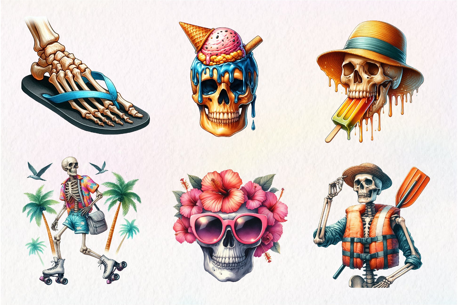 Skeleton Summer Clipart Bundle - CraftNest - Digital Crafting and Art