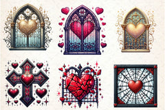 Valentine Gothic Windows Clipart Bundle - CraftNest - Digital Crafting and Art