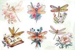 Dragonfly And Flowers Clipart Bundle - CraftNest - Digital Crafting and Art