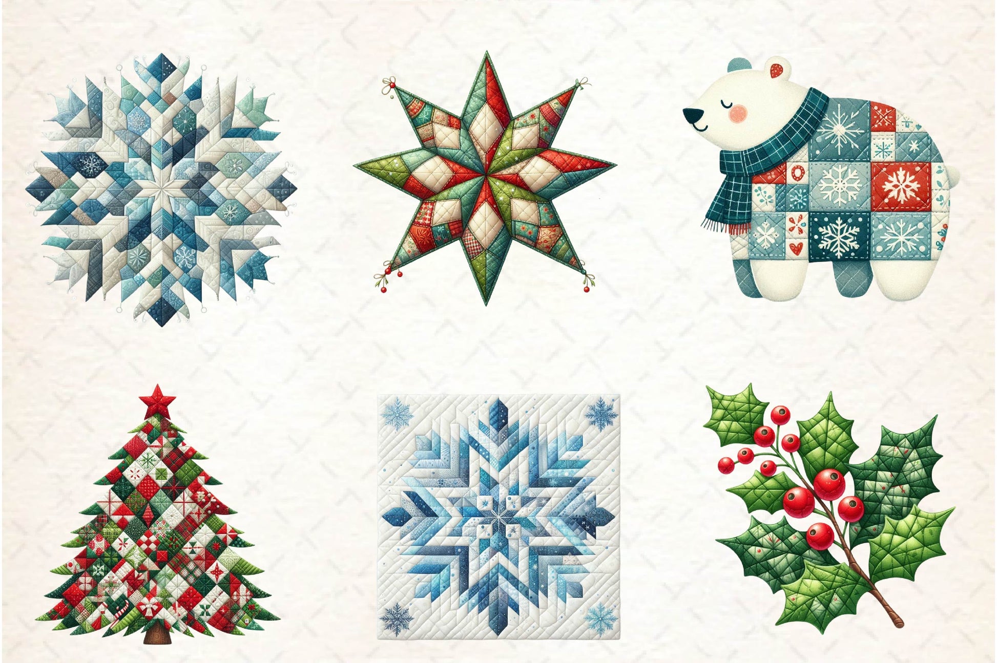 Quilted Christmas Clipart Bundle - CraftNest - Digital Crafting and Art