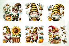 Honey Bee Gnome Clipart Bundle 2 - CraftNest - Digital Crafting and Art