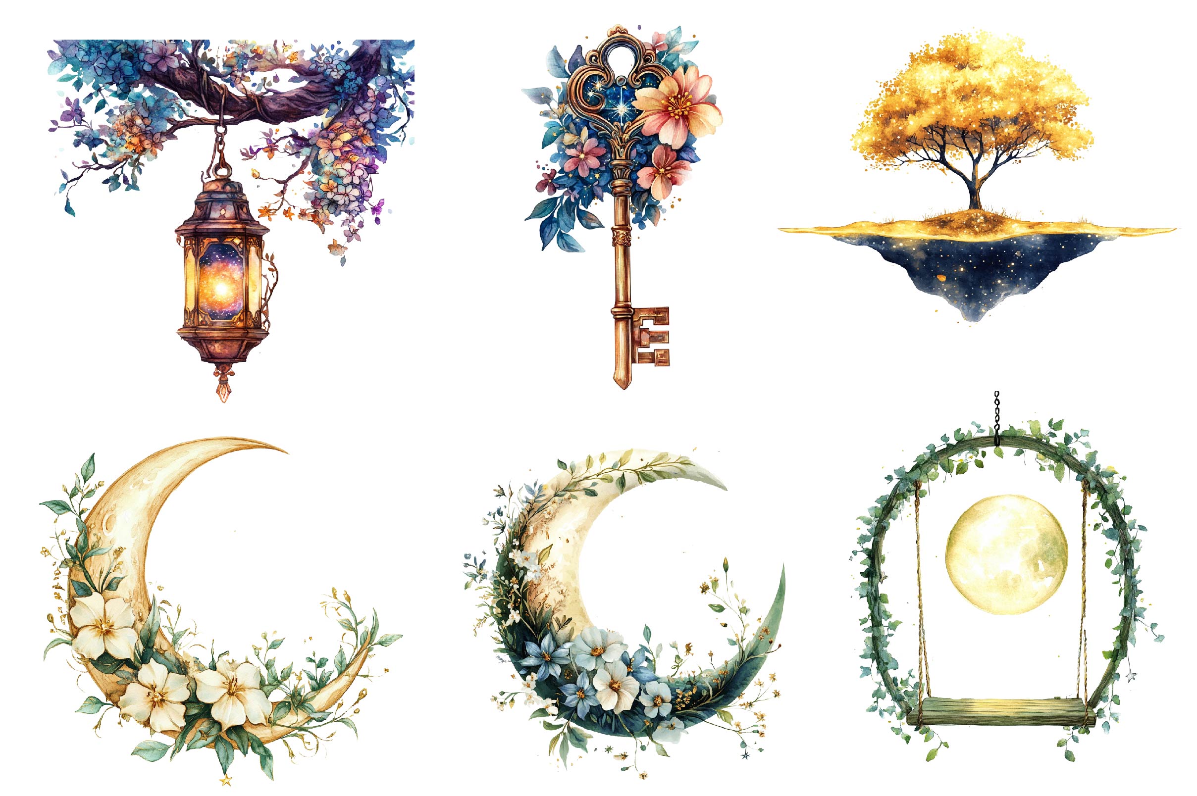 Magical Celestial Garden Clipart Bundle - CraftNest - Digital Crafting and Art