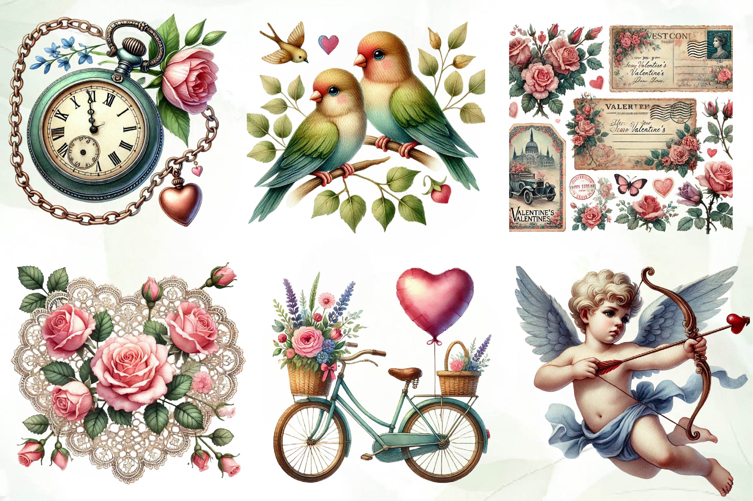 Vintage Old Valentines Day Clipart Bundle - CraftNest - Digital Crafting and Art