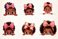 Peeking African American Little Girl Clipart Bundle - CraftNest - Digital Crafting and Art