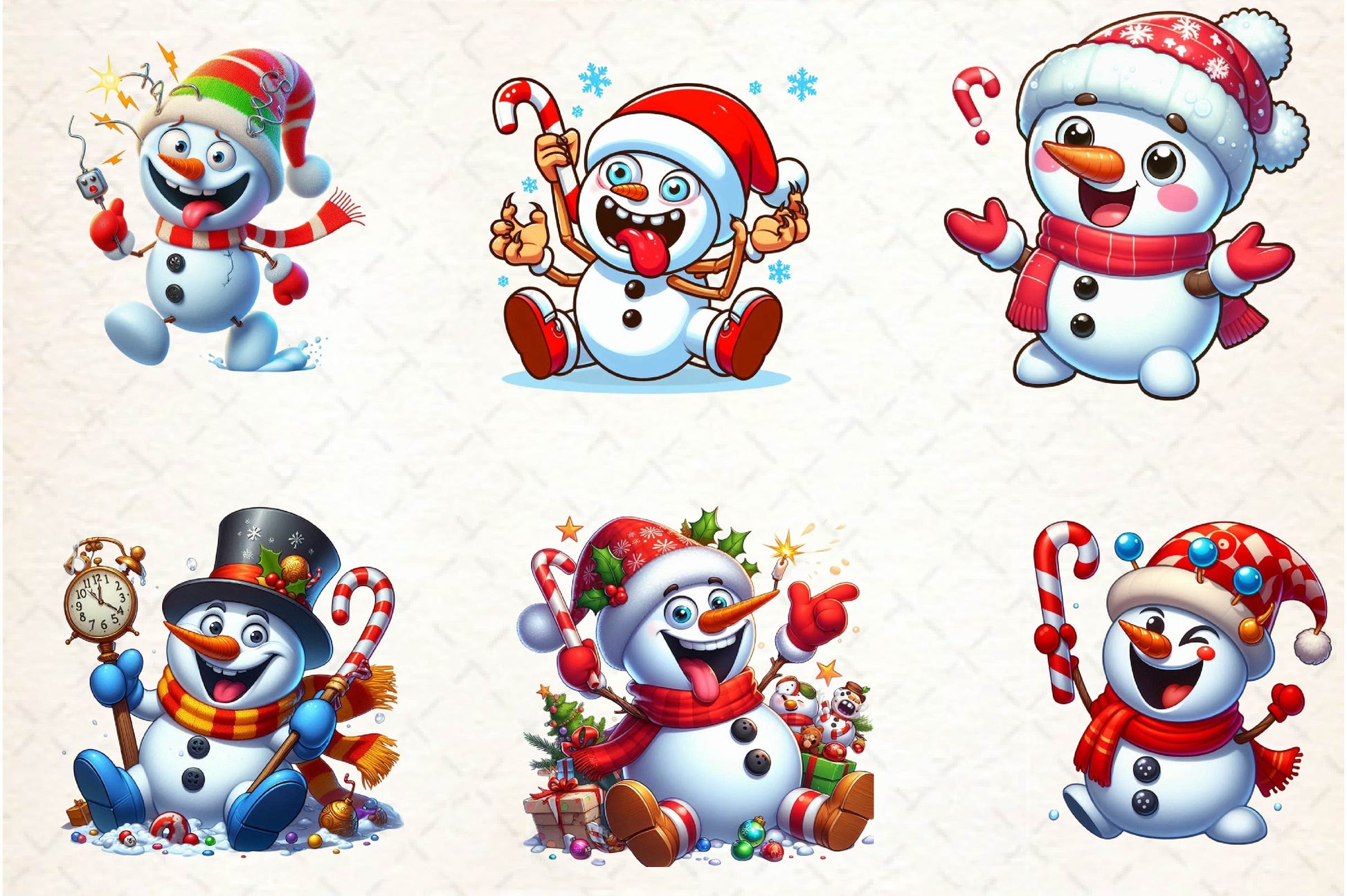 Funny Christmas Snowman Clipart Bundle 1 - CraftNest - Digital Crafting and Art