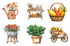 Autumn Garden Clipart Bundle 1 - CraftNest - Digital Crafting and Art