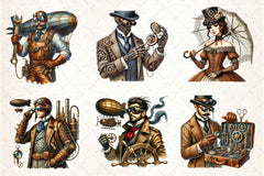 Steampunk Character Clipart Bundle - CraftNest - Digital Crafting and Art