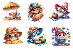 Beach Girl Gnomes Clipart Bundle 2 - CraftNest - Digital Crafting and Art