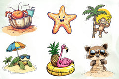 Beachy Summer Animals Clipart Bundle - CraftNest - Digital Crafting and Art