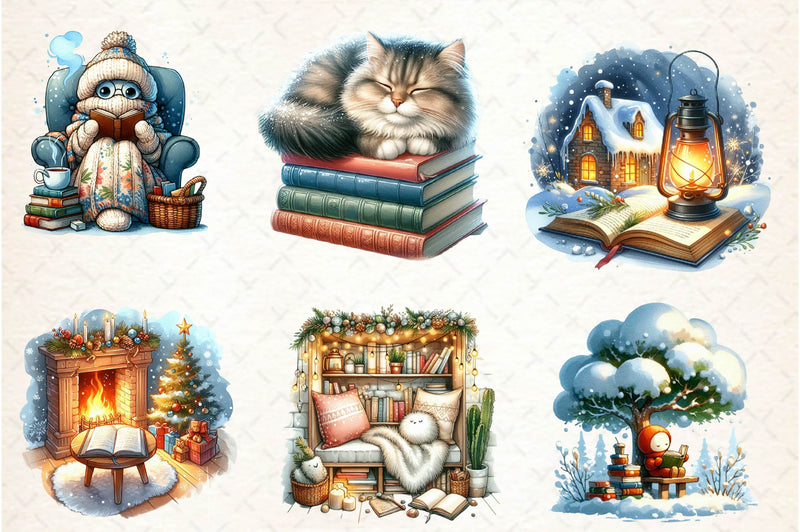 Chilly Reading Day Clipart Bundle - CraftNest - Digital Crafting and Art