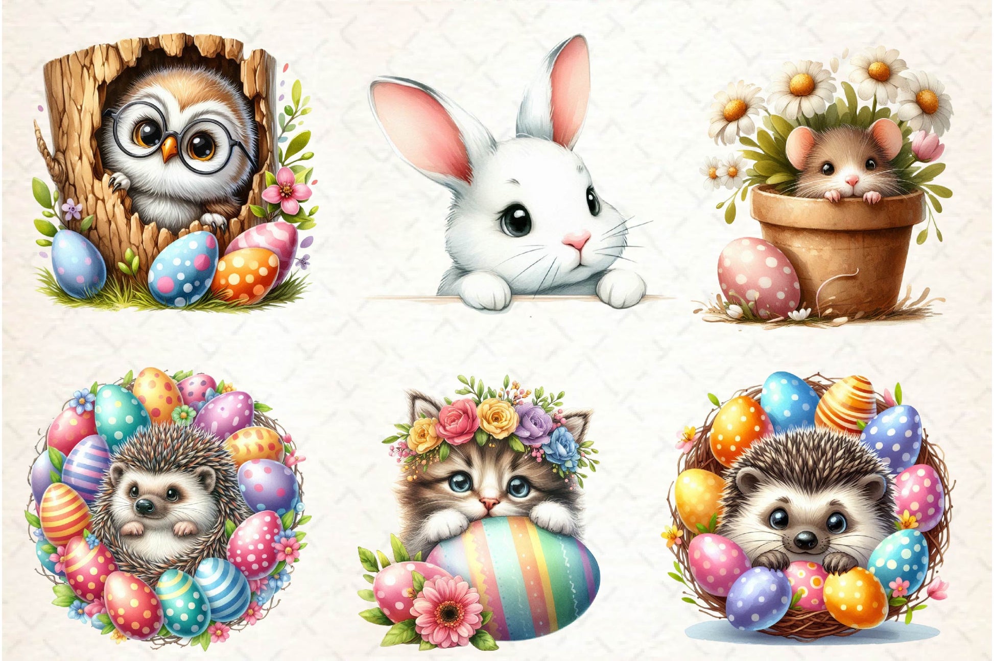 Peeking Easter Animal Clipart Bundle - CraftNest - Digital Crafting and Art