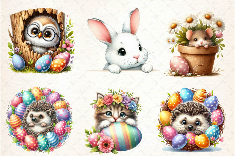 Peeking Easter Animal Clipart Bundle - CraftNest - Digital Crafting and Art