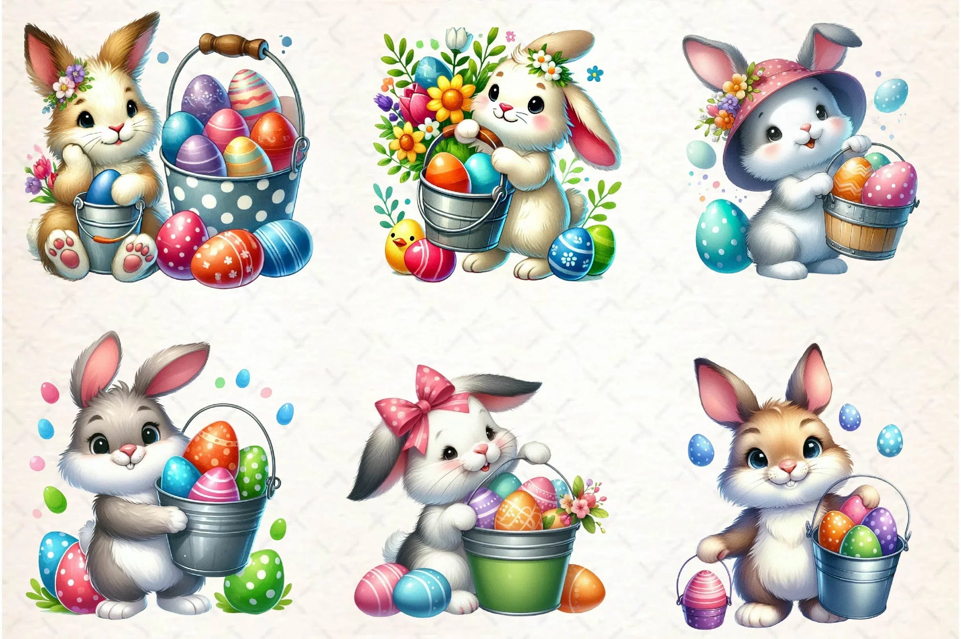 Easter Bunny Basket Clipart Bundle - CraftNest - Digital Crafting and Art