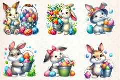 Easter Bunny Basket Clipart Bundle - CraftNest - Digital Crafting and Art
