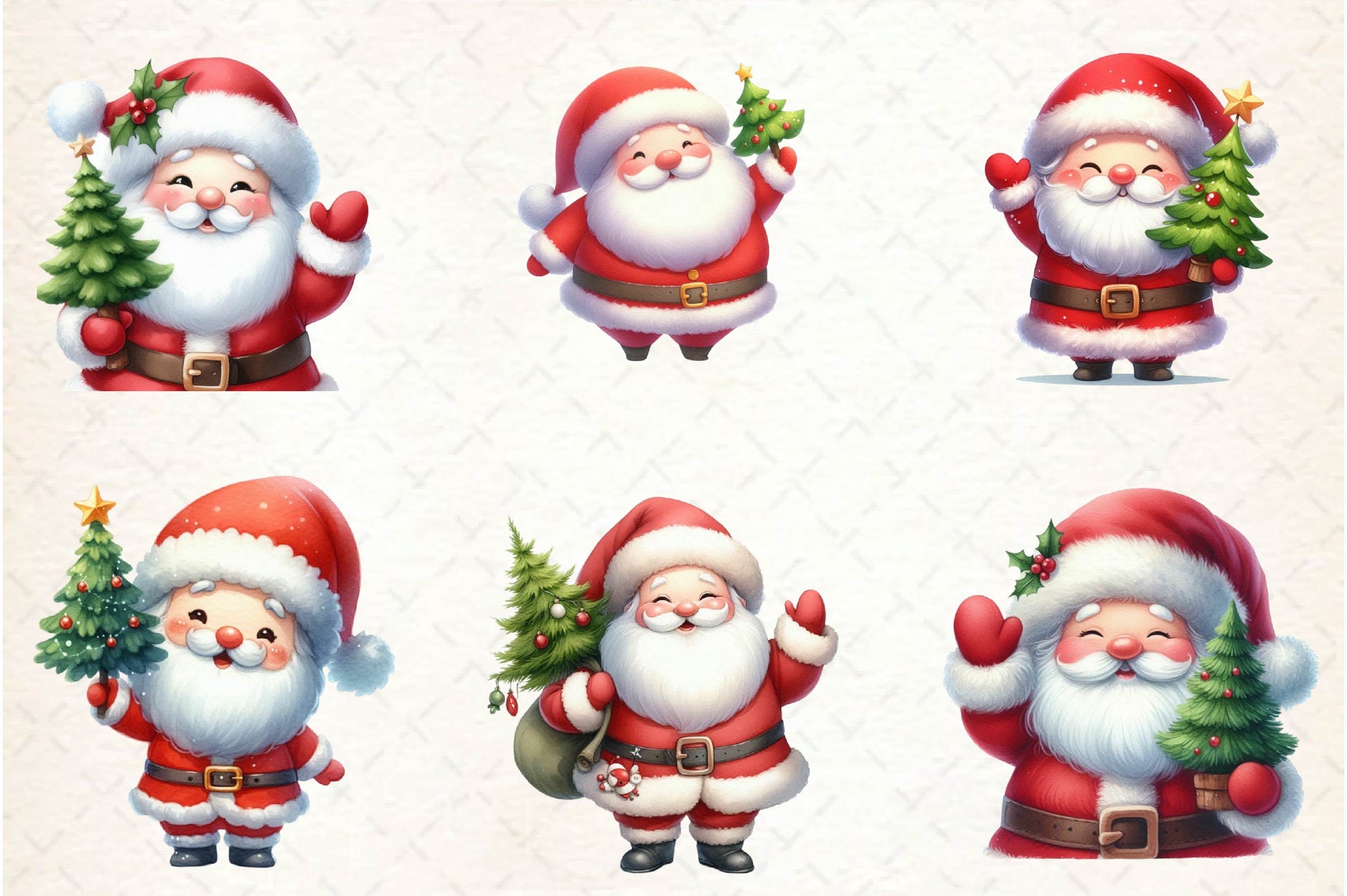 Kawaii Santa Claus Christmas Clipart Bundle - CraftNest - Digital Crafting and Art