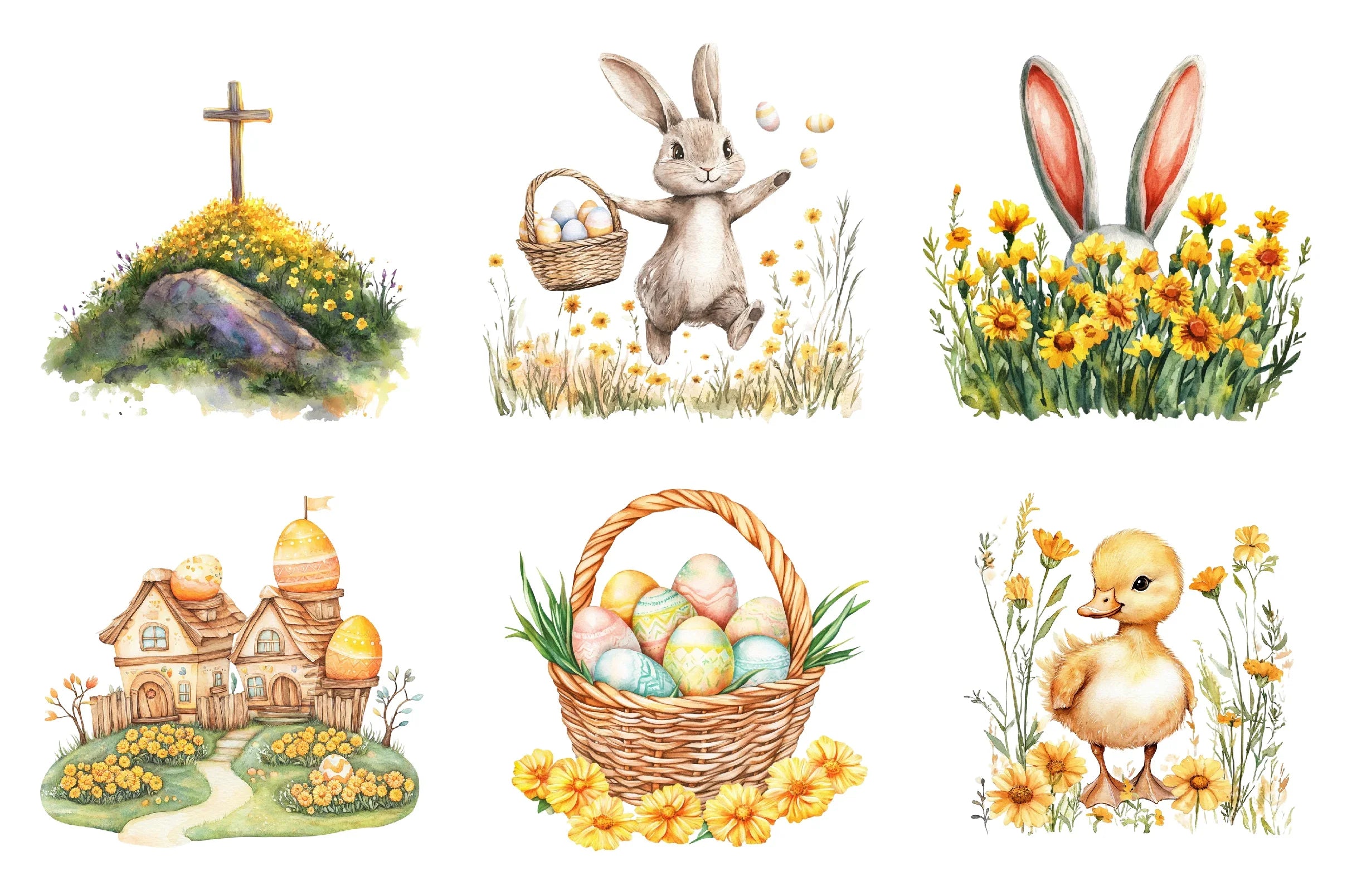 Marigold Easter Clipart Bundle - CraftNest - Digital Crafting and Art