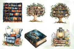 Whimsical Library Clipart Bundle - CraftNest - Digital Crafting and Art