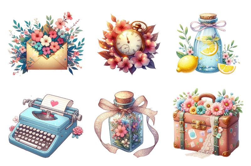 Vintage Springtime Clipart Bundle - CraftNest - Digital Crafting and Art