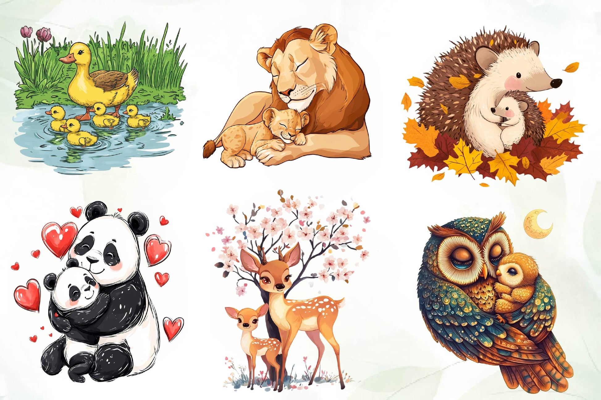 Cute Mother & Baby Set Clipart Bundle - CraftNest - Digital Crafting and Art