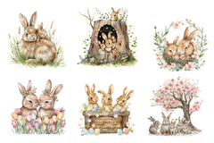 Springtime Bunny Family Clipart Bundle - CraftNest - Digital Crafting and Art