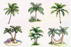 Palm Tree Serenity Clipart Bundle - CraftNest - Digital Crafting and Art