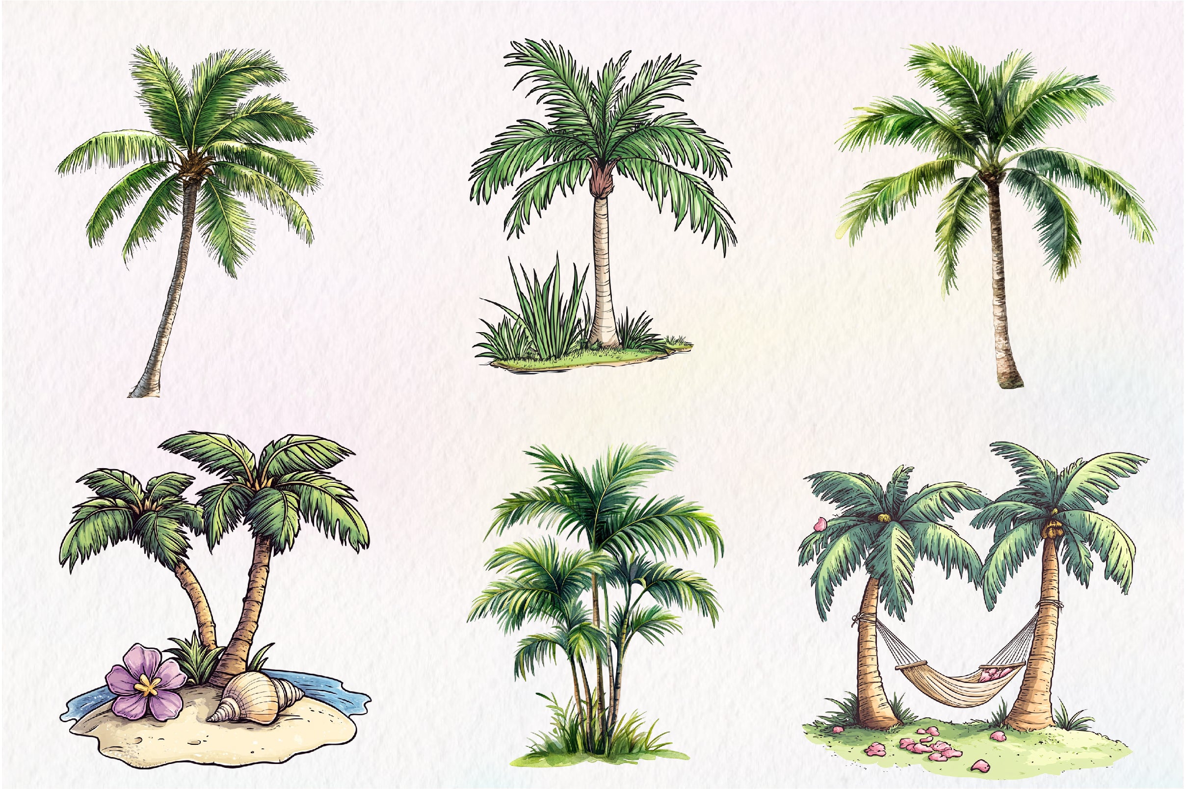 Palm Tree Serenity Clipart Bundle - CraftNest - Digital Crafting and Art