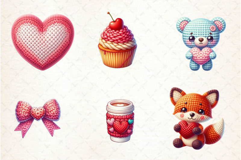 Crochet Valentine's Day Clipart Bundle - CraftNest - Digital Crafting and Art