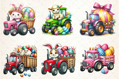 Easter Farm Tractor Clipart Bundle - CraftNest - Digital Crafting and Art